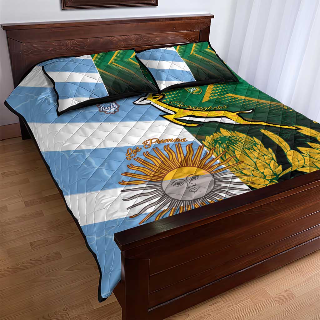 South Africa and Argentina Rugby Quilt Bed Set Sporty Style LT15