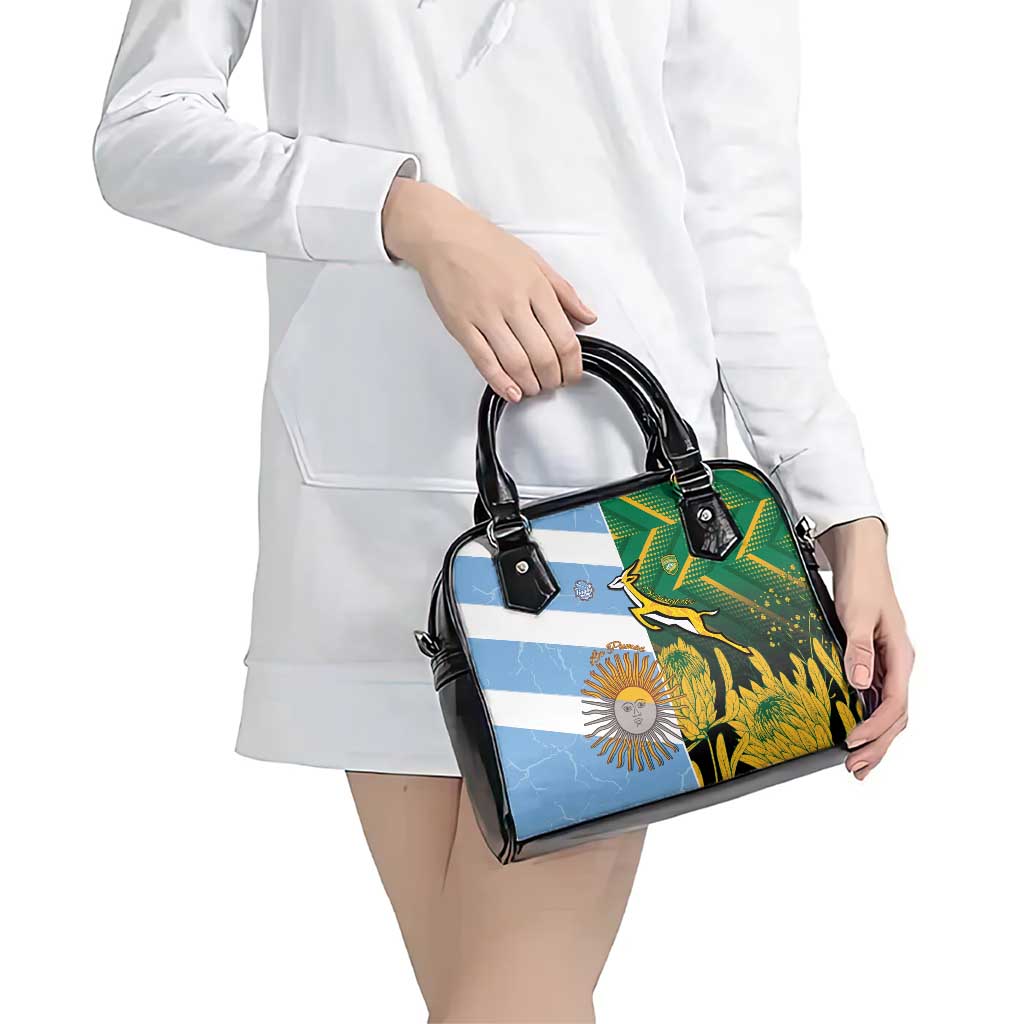 South Africa and Argentina Rugby Shoulder Handbag Springboks With Los Pumas LT15
