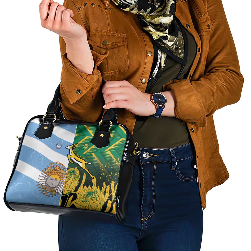 South Africa and Argentina Rugby Shoulder Handbag Springboks With Los Pumas LT15