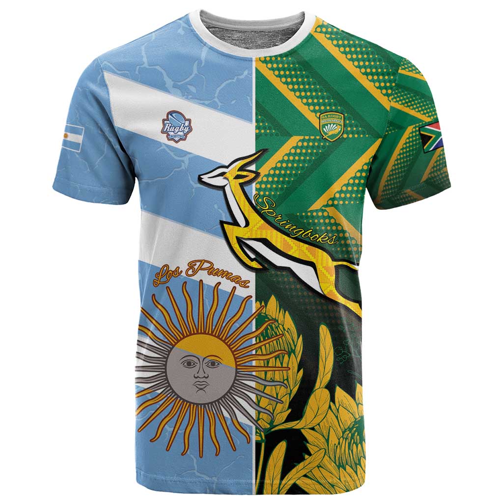 South Africa and Argentina Rugby Personalised T shirt Sporty Style LT15
