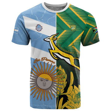 South Africa and Argentina Rugby Personalised T shirt Sporty Style LT15