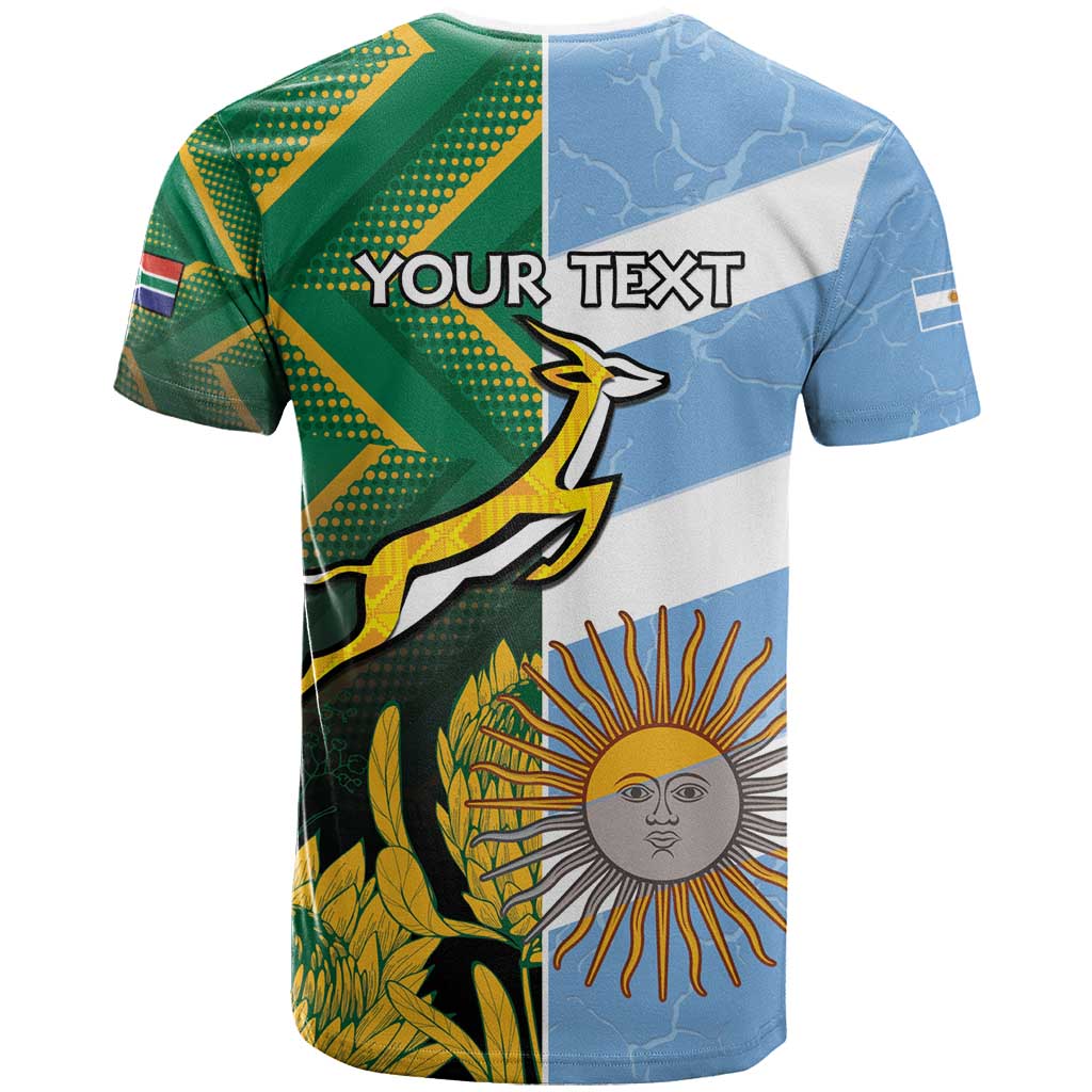 South Africa and Argentina Rugby Personalised T shirt Sporty Style LT15
