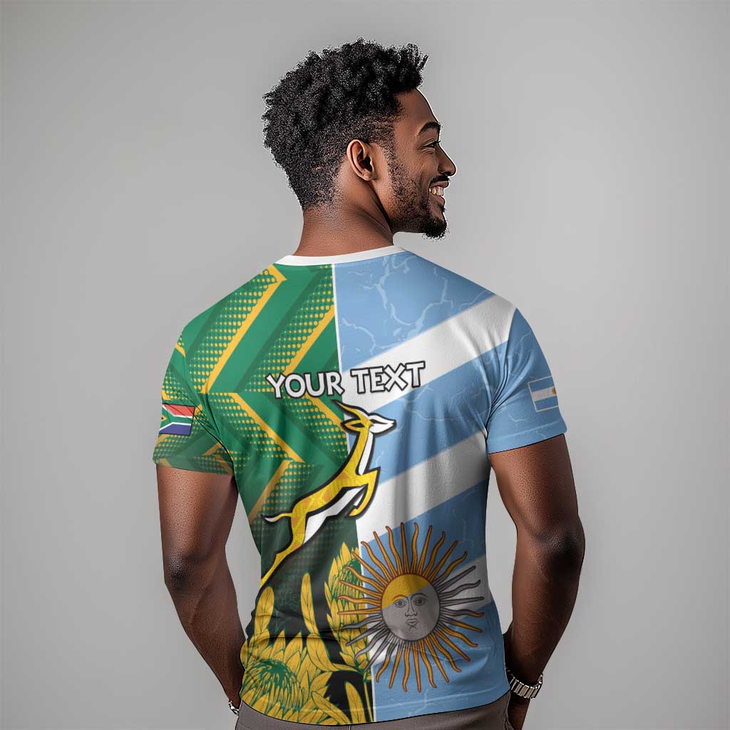 South Africa and Argentina Rugby Personalised T shirt Sporty Style LT15