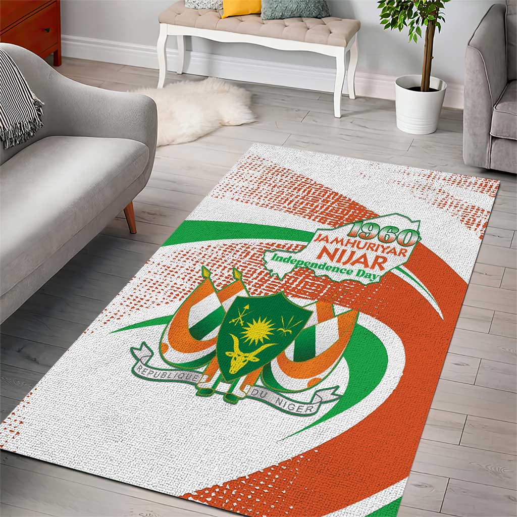 Happy Jamhuriyar Nijar Independence Day Area Rug Coat Of Arm With Niger Map LT15