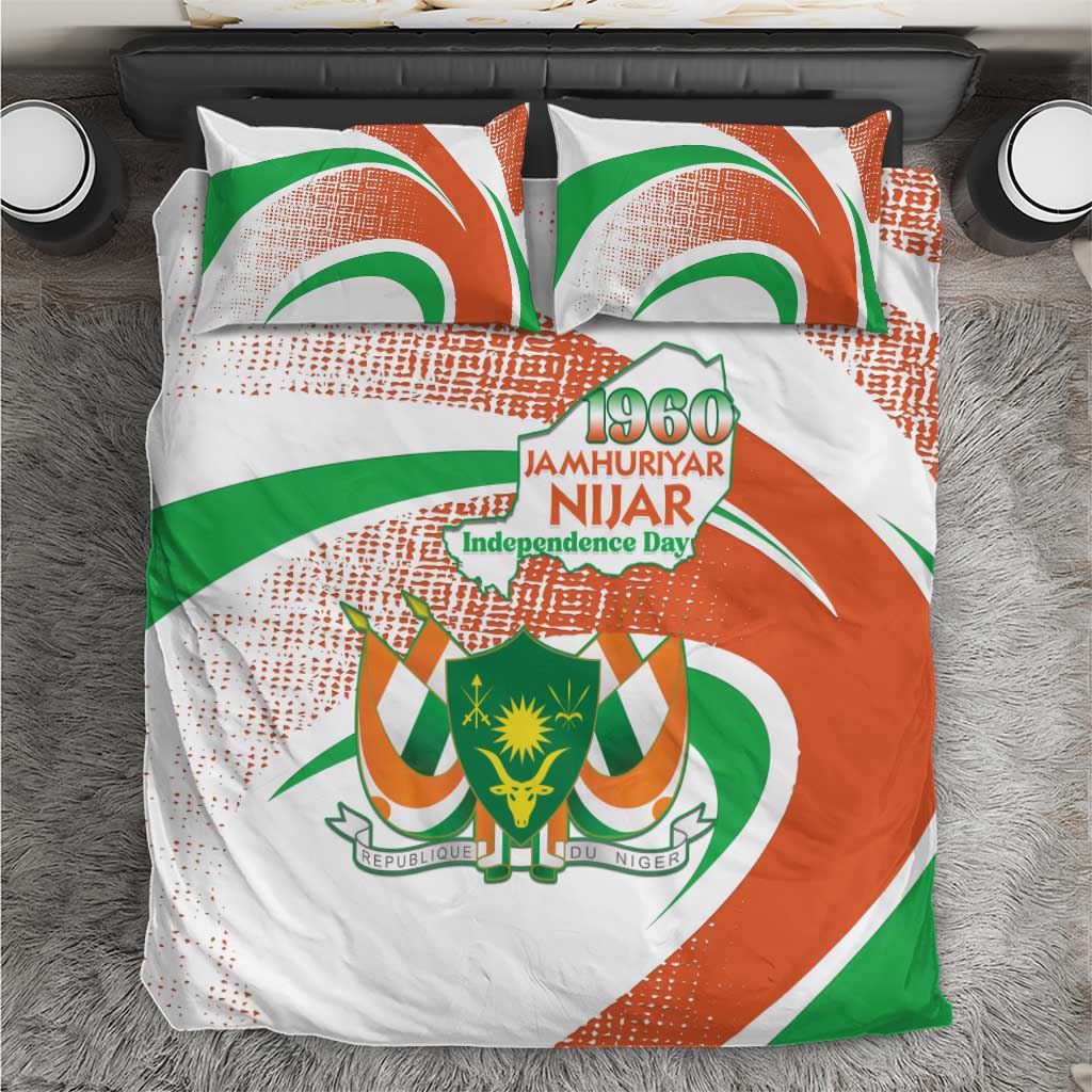 Happy Jamhuriyar Nijar Independence Day Bedding Set Coat Of Arm With Niger Map LT15
