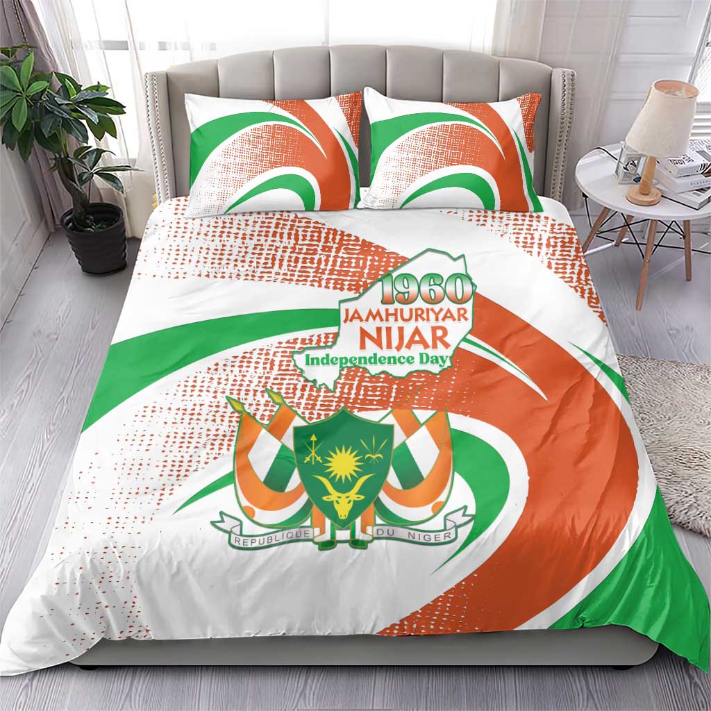 Happy Jamhuriyar Nijar Independence Day Bedding Set Coat Of Arm With Niger Map LT15