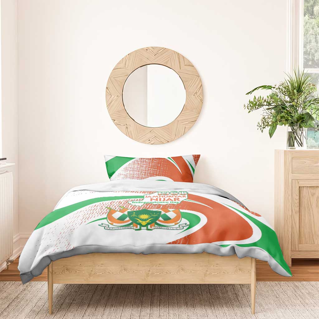 Happy Jamhuriyar Nijar Independence Day Bedding Set Coat Of Arm With Niger Map LT15