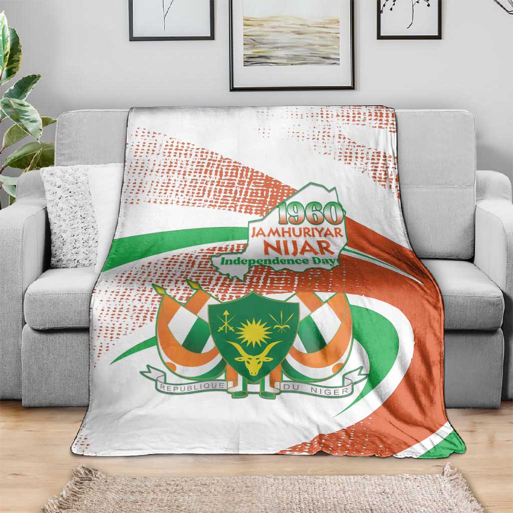 Happy Jamhuriyar Nijar Independence Day Blanket Coat Of Arm With Niger Map LT15