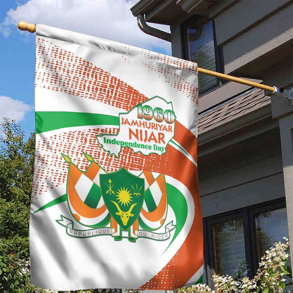 Happy Jamhuriyar Nijar Independence Day Garden Flag Coat Of Arm With Niger Map LT15