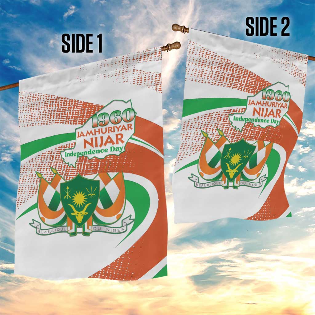 Happy Jamhuriyar Nijar Independence Day Garden Flag Coat Of Arm With Niger Map LT15