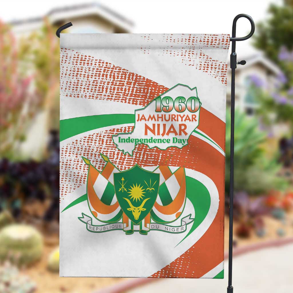 Happy Jamhuriyar Nijar Independence Day Garden Flag Coat Of Arm With Niger Map LT15