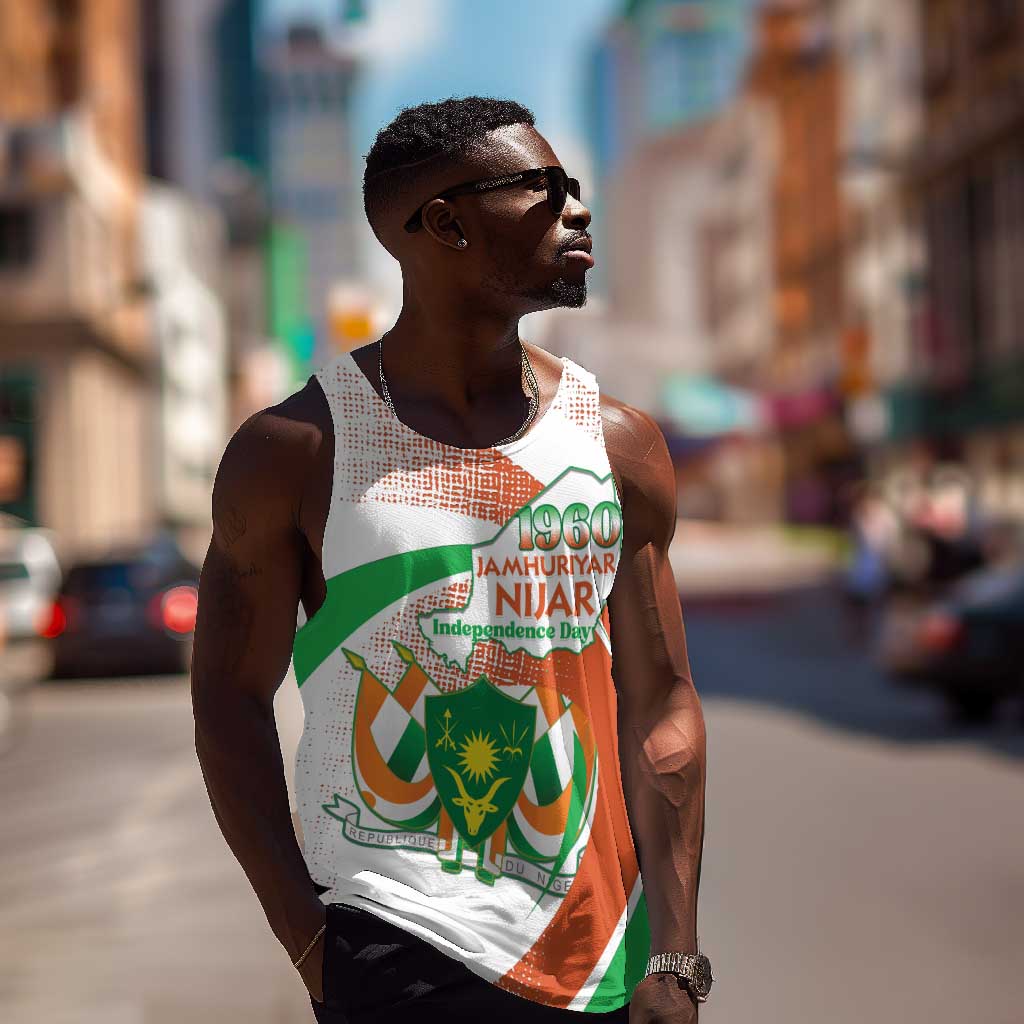 Personalized Happy Jamhuriyar Nijar Independence Day Men Tank Top Coat Of Arm With Niger Map LT15