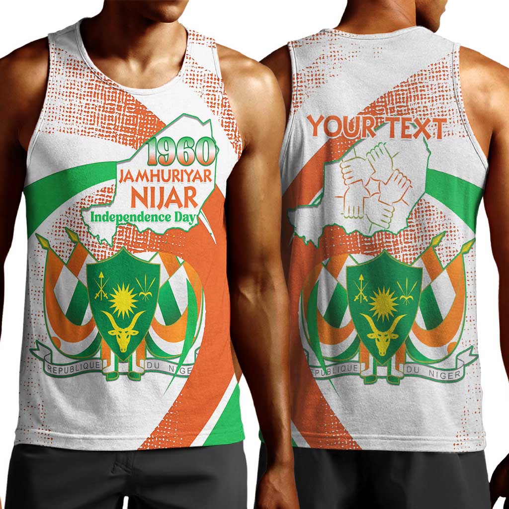 Personalized Happy Jamhuriyar Nijar Independence Day Men Tank Top Coat Of Arm With Niger Map LT15