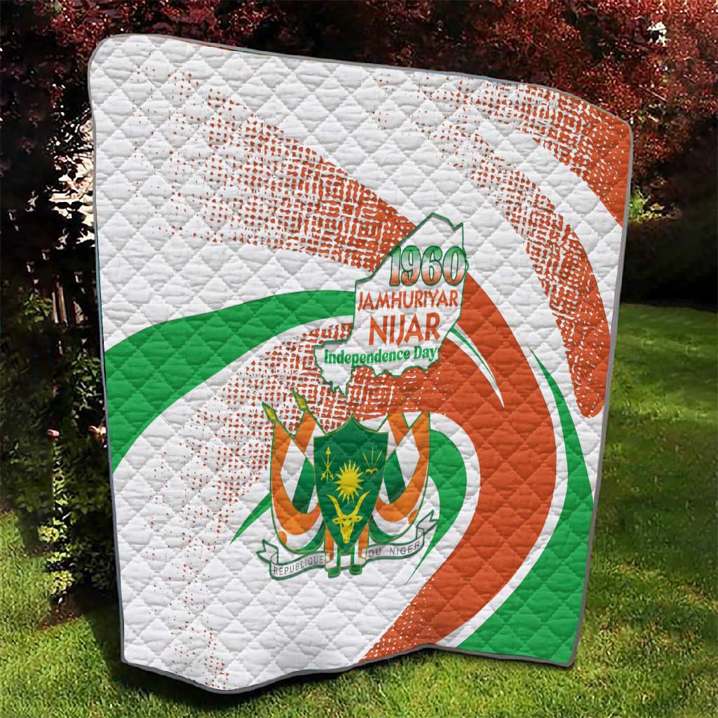 Happy Jamhuriyar Nijar Independence Day Quilt Coat Of Arm With Niger Map LT15