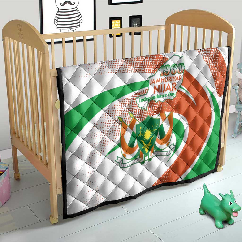 Happy Jamhuriyar Nijar Independence Day Quilt Coat Of Arm With Niger Map LT15