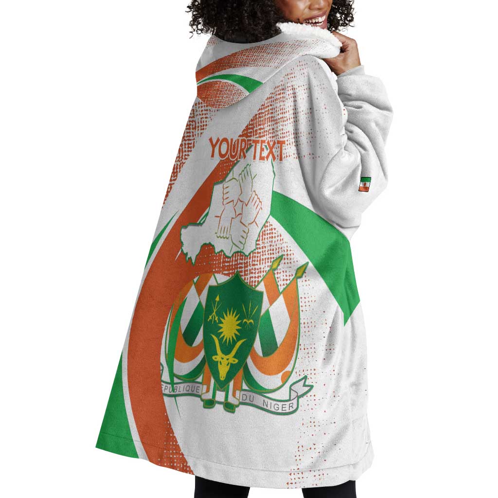 Personalized Happy Jamhuriyar Nijar Independence Day Wearable Blanket Hoodie Coat Of Arm With Niger Map LT15