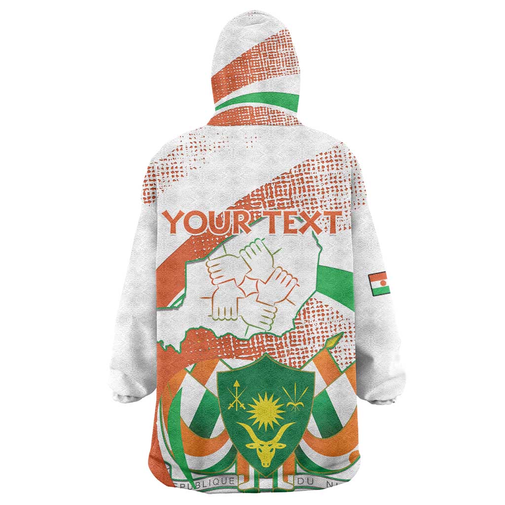 Personalized Happy Jamhuriyar Nijar Independence Day Wearable Blanket Hoodie Coat Of Arm With Niger Map LT15