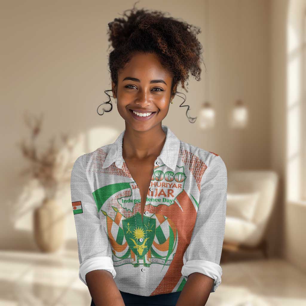 Personalized Happy Jamhuriyar Nijar Independence Day Women Casual Shirt Coat Of Arm With Niger Map LT15