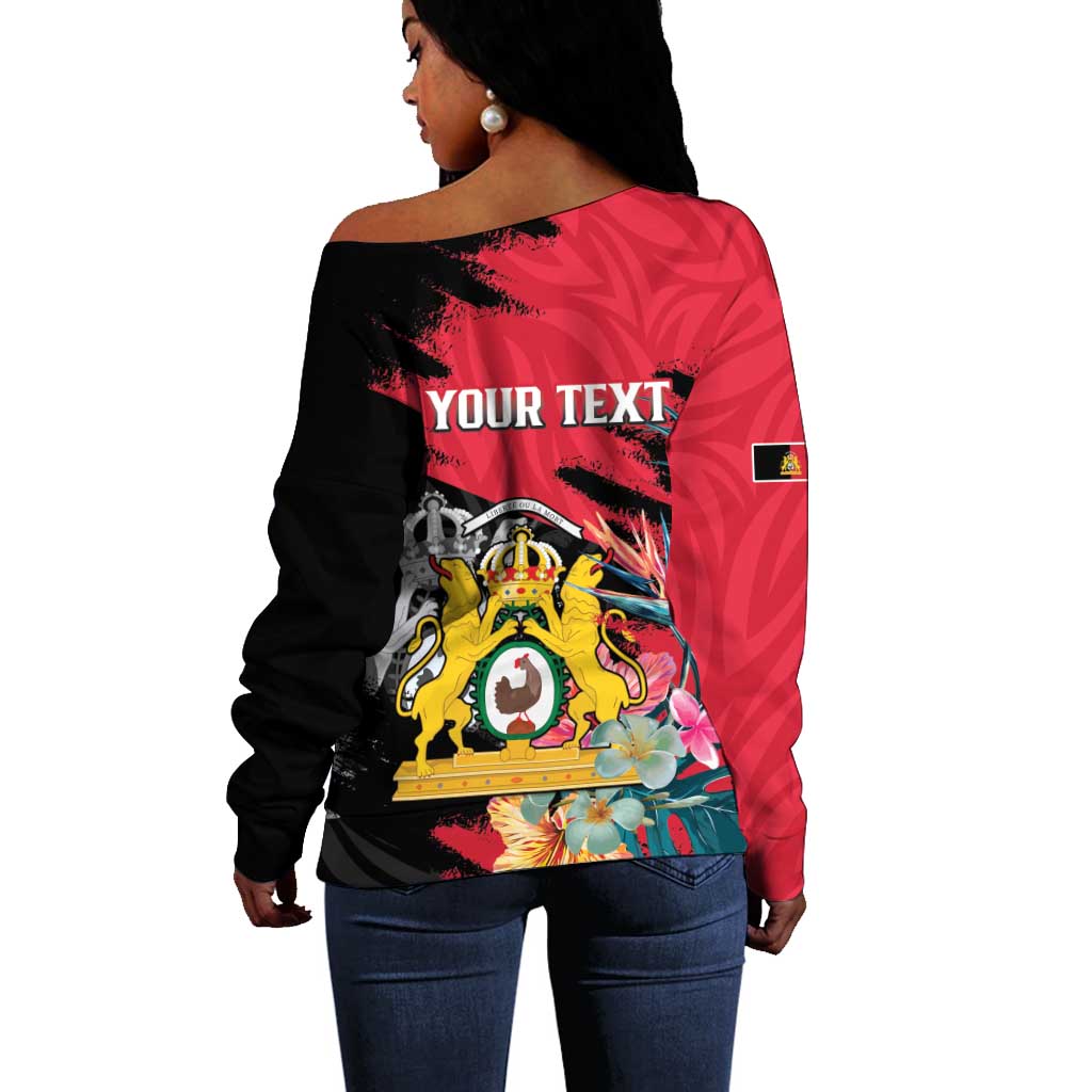 Personalized First Empire of Haiti 1804-1806 Off Shoulder Sweater Liberté ou la Mort! LT15