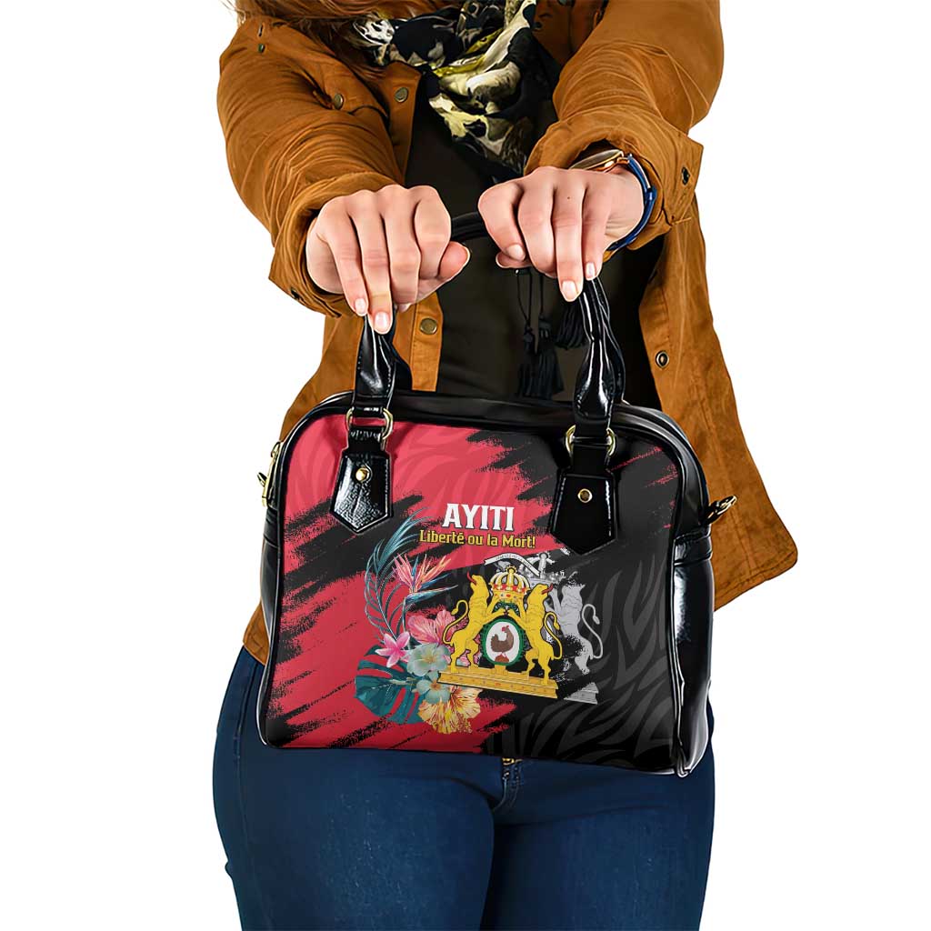 First Empire of Haiti Shoulder Handbag Haitian Coat Of Arms 1804-1806 Tropical Flowers LT15