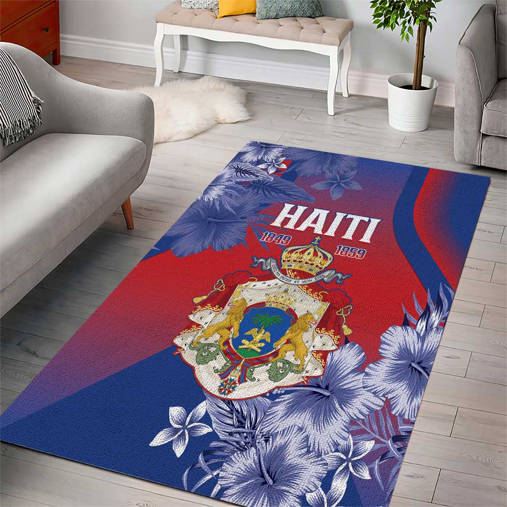 Second Anpi an Ayiti Area Rug Imperial Haiti Coat Of Arms Tropical Flowers LT15