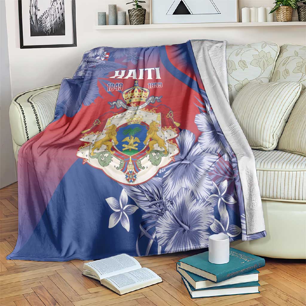Second Anpi an Ayiti Blanket Imperial Haiti Coat Of Arms Tropical Flowers LT15