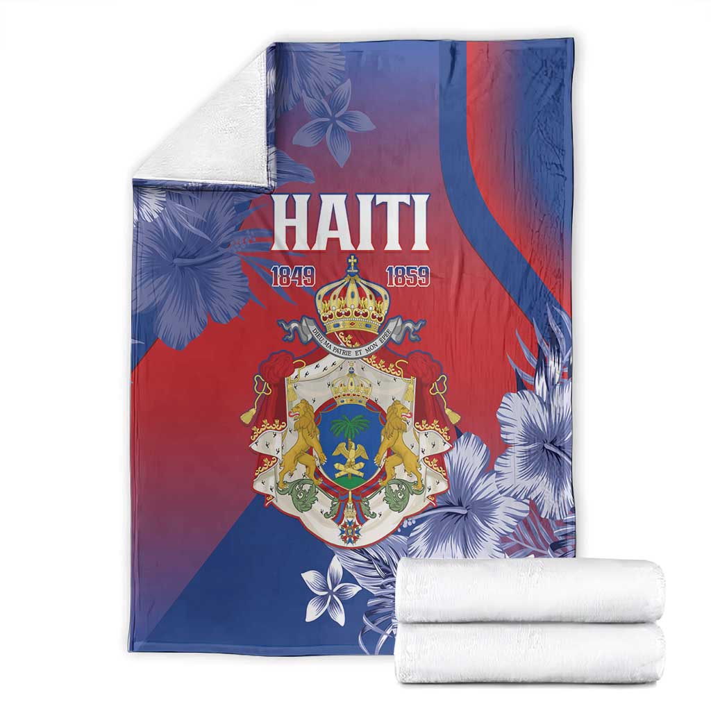 Second Anpi an Ayiti Blanket Imperial Haiti Coat Of Arms Tropical Flowers LT15
