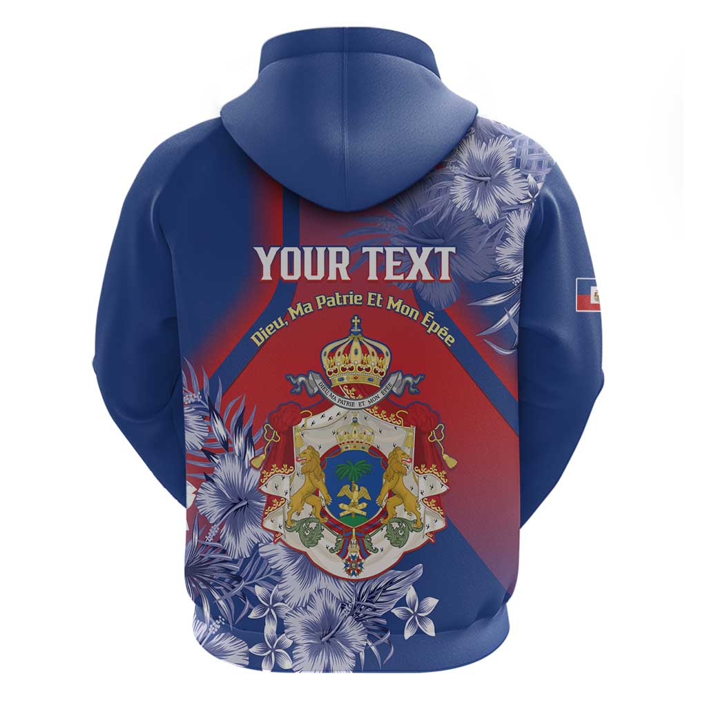 Personalised Second Empire of Haiti Hoodie Imperial Coat Of Arms 1849-1859 Tropical Flowers LT15