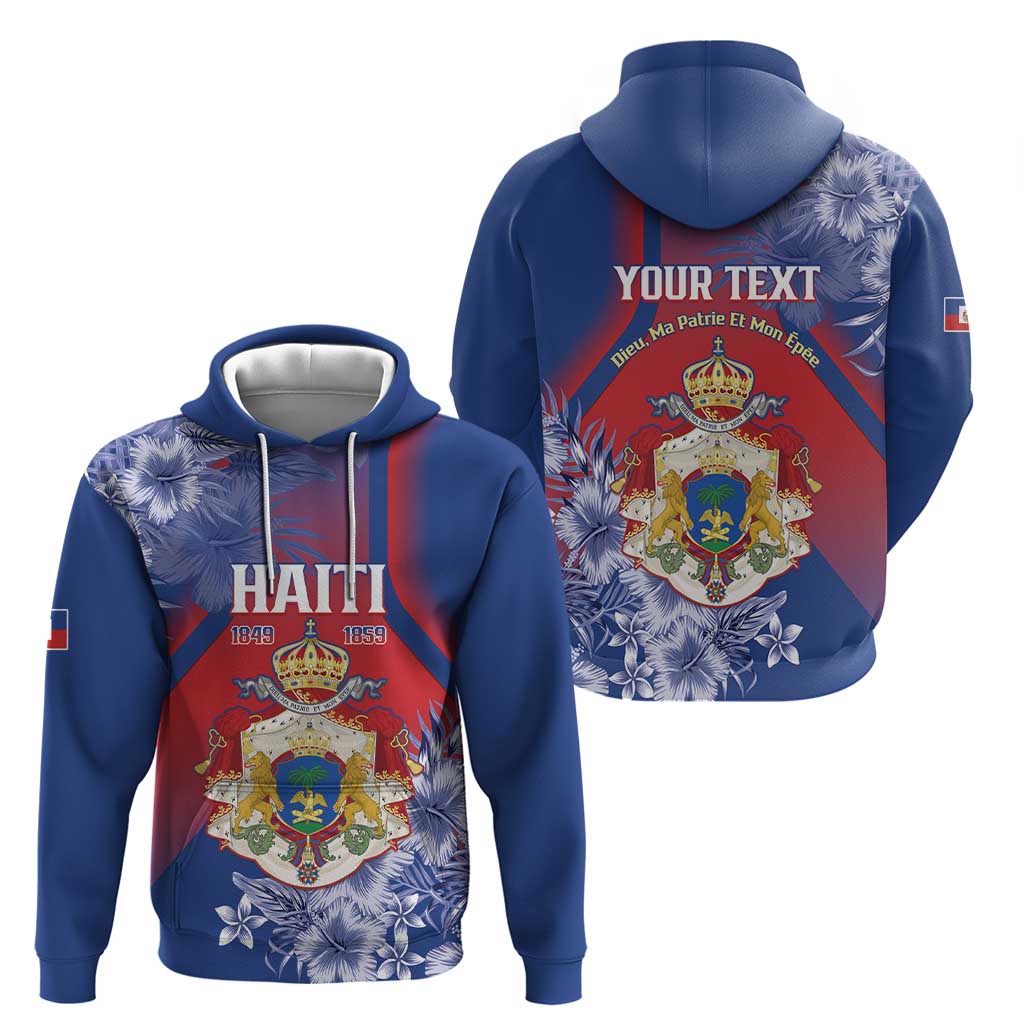 Personalised Second Empire of Haiti Hoodie Imperial Coat Of Arms 1849-1859 Tropical Flowers LT15