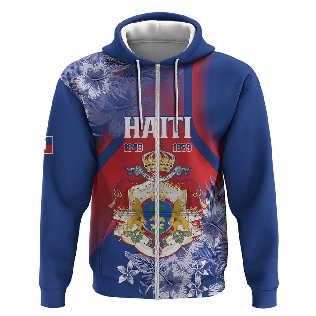 Personalised Second Empire of Haiti Hoodie Imperial Coat Of Arms 1849-1859 Tropical Flowers LT15