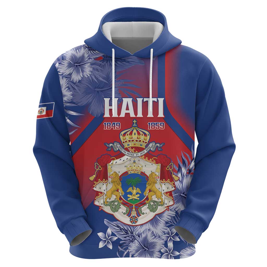 Personalised Second Empire of Haiti Hoodie Imperial Coat Of Arms 1849-1859 Tropical Flowers LT15