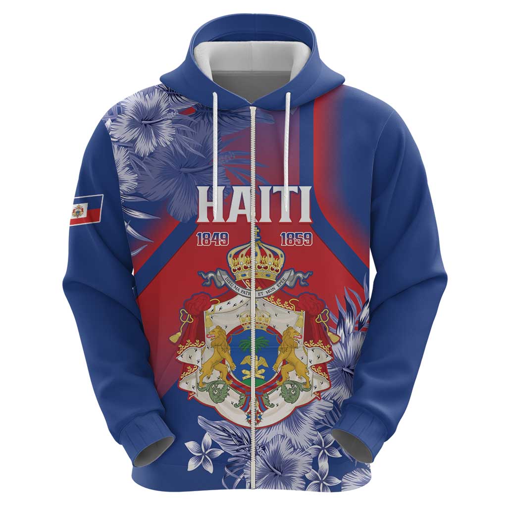 Personalised Second Empire of Haiti Hoodie Imperial Coat Of Arms 1849-1859 Tropical Flowers LT15