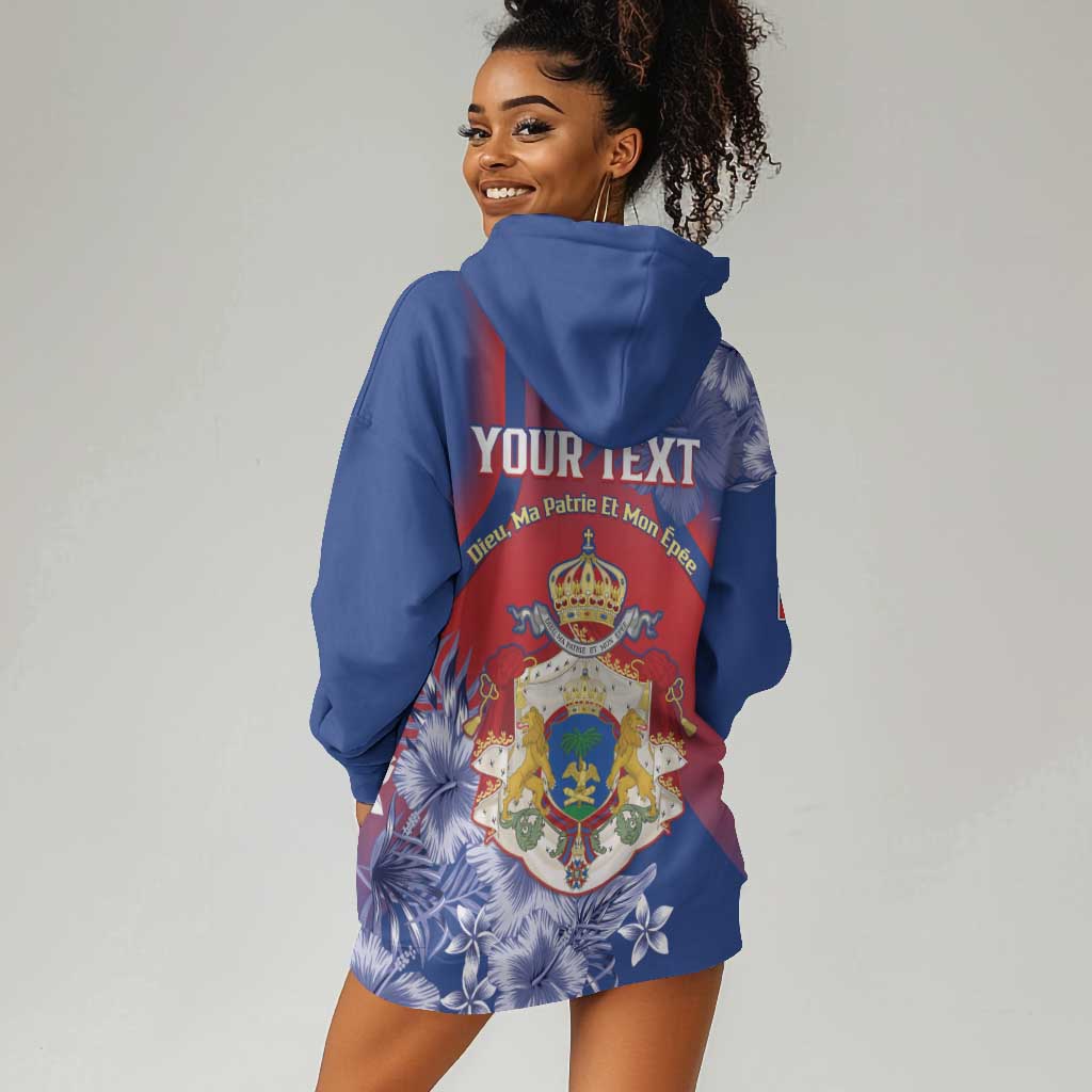 Personalized Second Anpi an Ayiti Hoodie Dress Imperial Haiti Coat Of Arms Tropical Flowers LT15