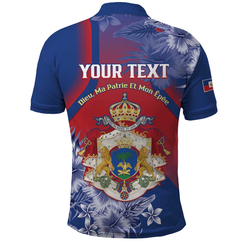 Personalised Second Empire of Haiti Polo Shirt Imperial Coat Of Arms 1849-1859 Tropical Flowers LT15