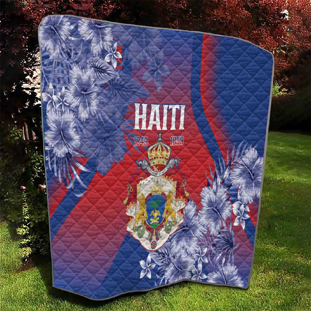 Second Anpi an Ayiti Quilt Imperial Haiti Coat Of Arms Tropical Flowers LT15