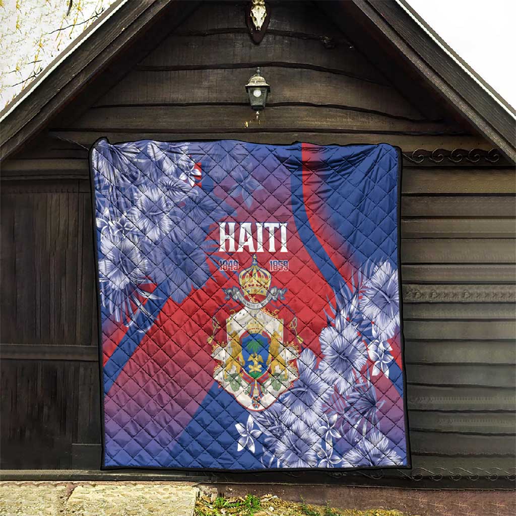 Second Anpi an Ayiti Quilt Imperial Haiti Coat Of Arms Tropical Flowers LT15