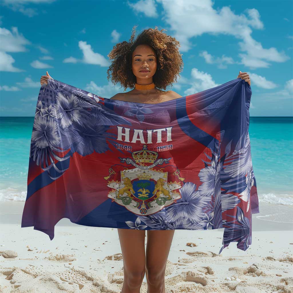 Second Anpi an Ayiti Sarong Imperial Haiti Coat Of Arms Tropical Flowers LT15