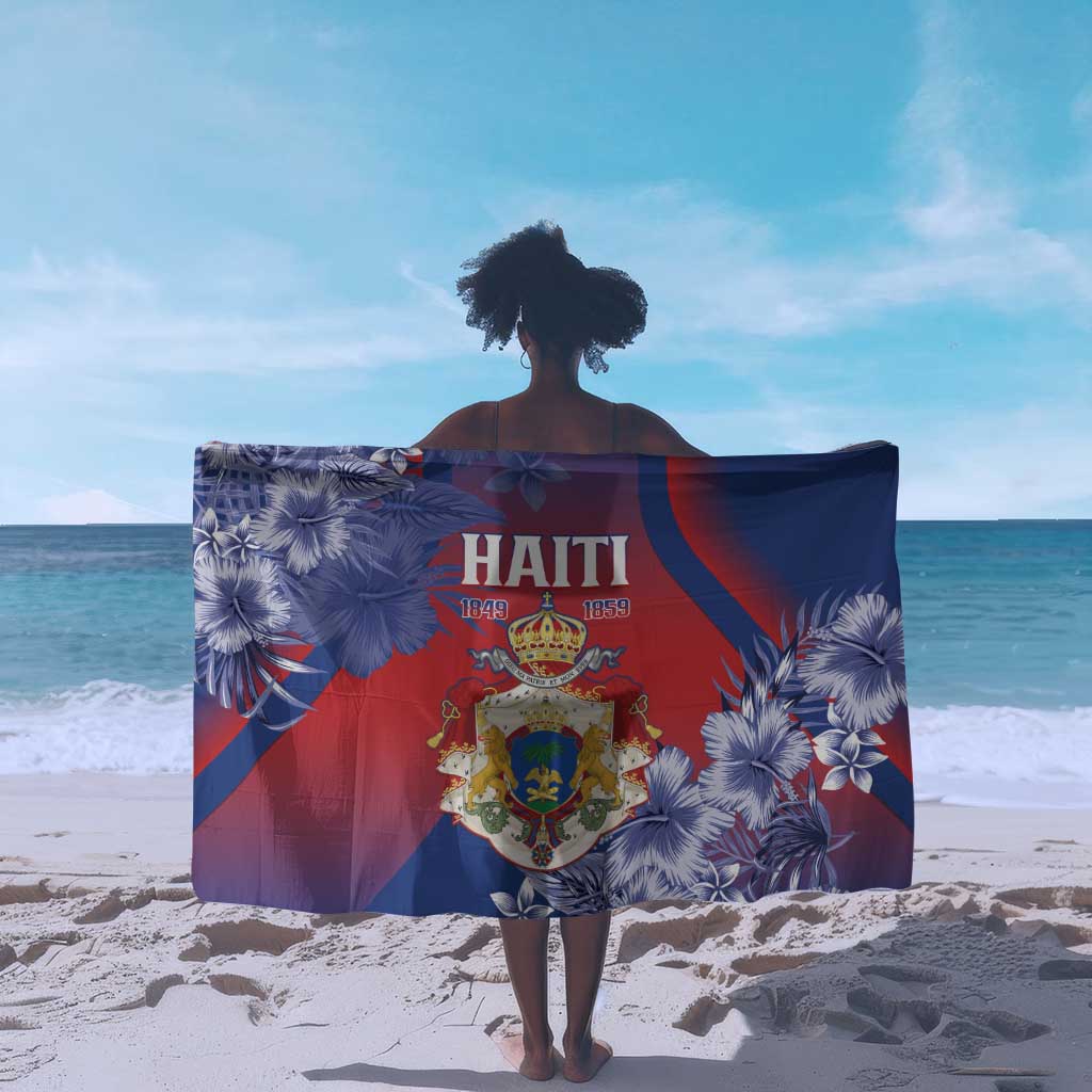 Second Anpi an Ayiti Sarong Imperial Haiti Coat Of Arms Tropical Flowers LT15