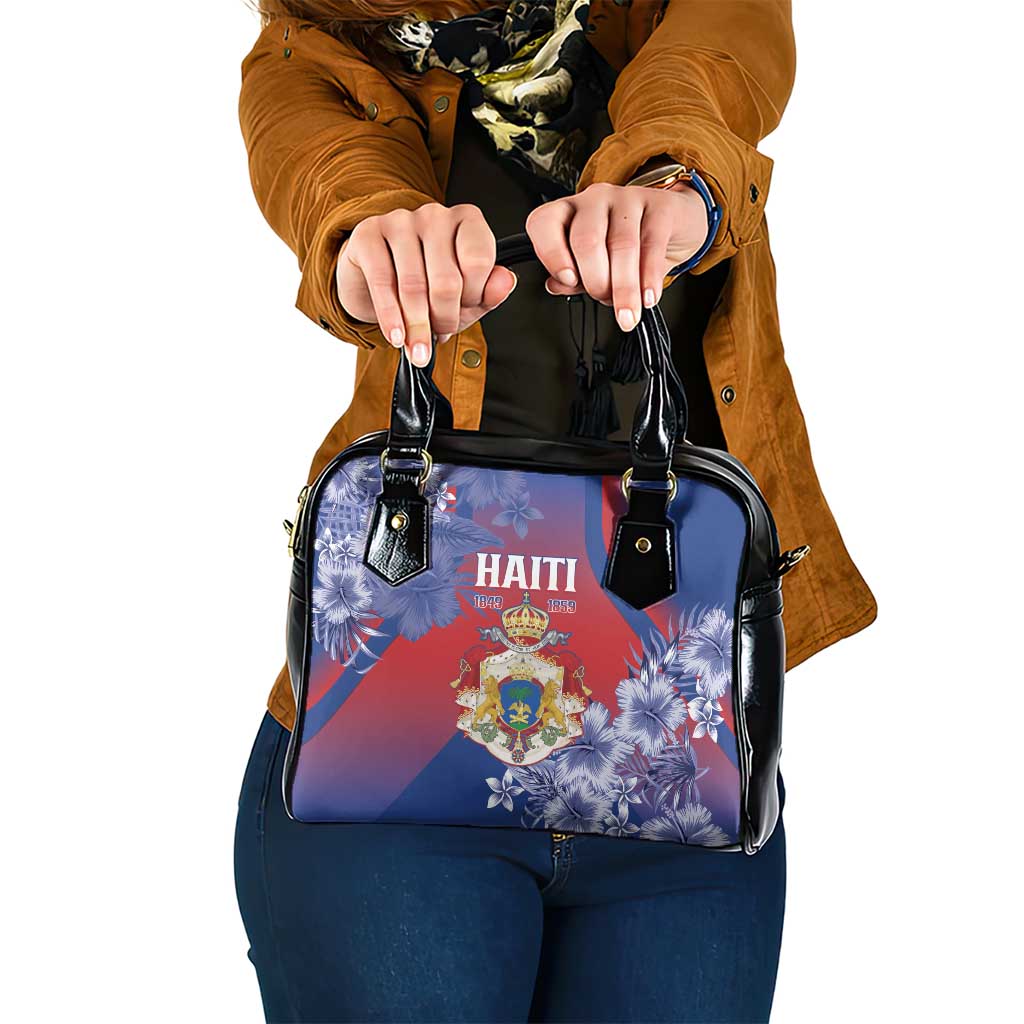 Second Empire of Haiti Shoulder Handbag Imperial Coat Of Arms 1849-1859 Tropical Flowers LT15
