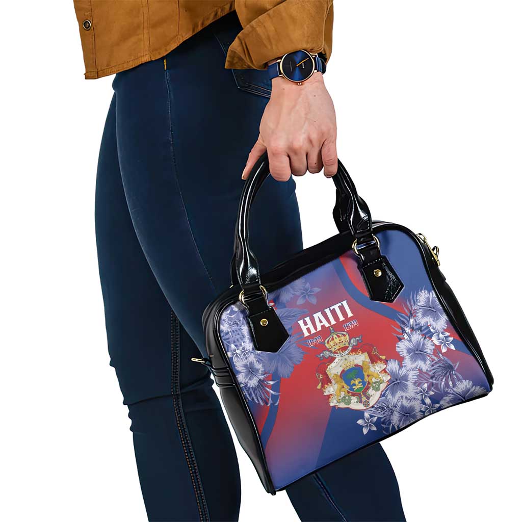 Second Empire of Haiti Shoulder Handbag Imperial Coat Of Arms 1849-1859 Tropical Flowers LT15