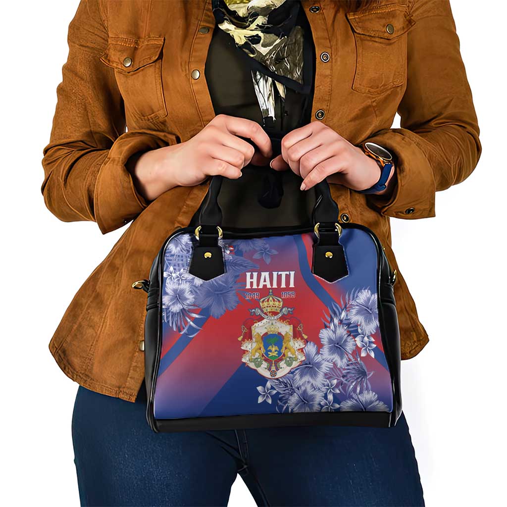 Second Empire of Haiti Shoulder Handbag Imperial Coat Of Arms 1849-1859 Tropical Flowers LT15