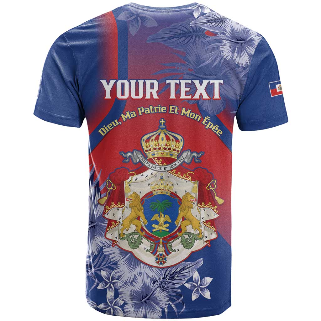 Personalized Second Anpi an Ayiti T shirt Imperial Haiti Coat Of Arms Tropical Flowers LT15