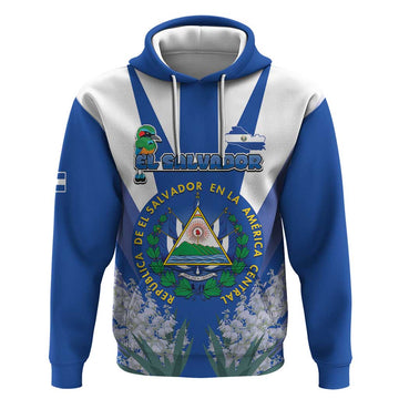 El Salvador Hoodie Turquoise-Browed Motmot With Coat Of Arms LT15