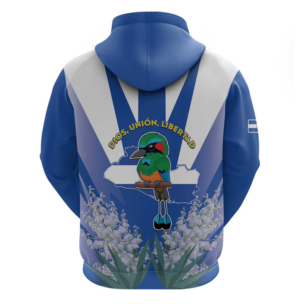 El Salvador Hoodie Turquoise-Browed Motmot With Coat Of Arms LT15