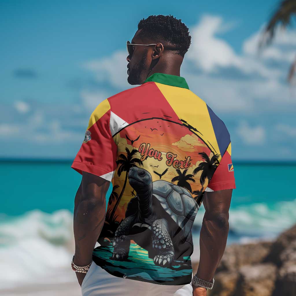 Personalised Afro Seychelles Hawaiian Shirt Aldabra Giant Tortoise With Beach Sunset LT15
