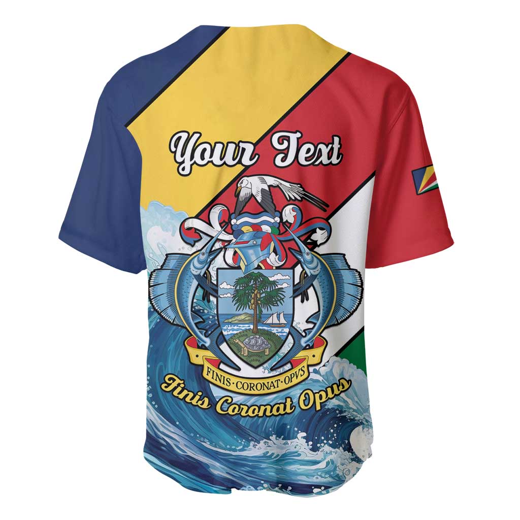 Personalised Afro Seychelles Baseball Jersey Sailfish With Coat Of Arms LT15