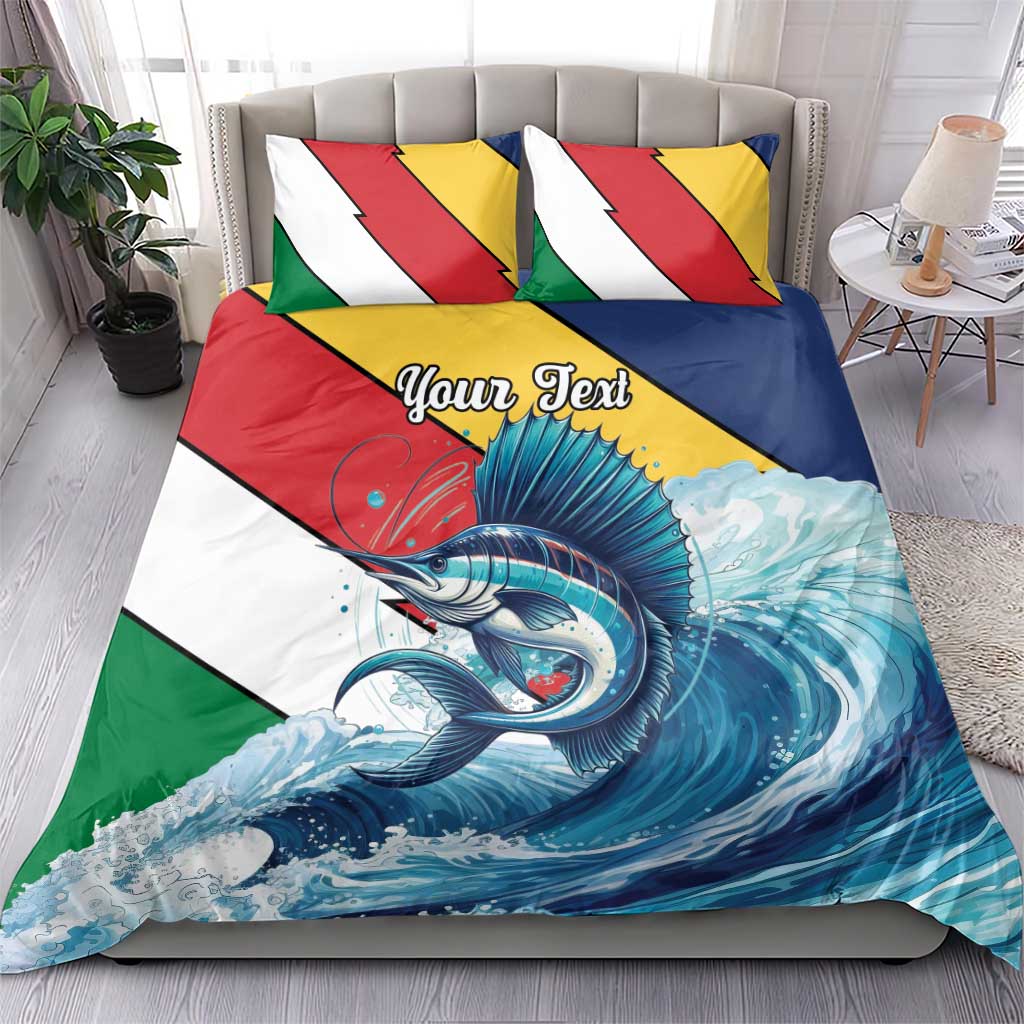 Personalised Afro Seychelles Bedding Set Sailfish With Coat Of Arms LT15