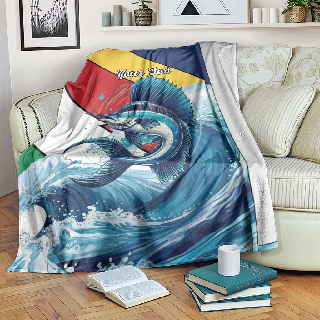 Personalised Afro Seychelles Blanket Sailfish With Coat Of Arms LT15