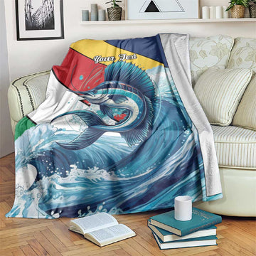 Personalised Afro Seychelles Blanket Sailfish With Coat Of Arms LT15