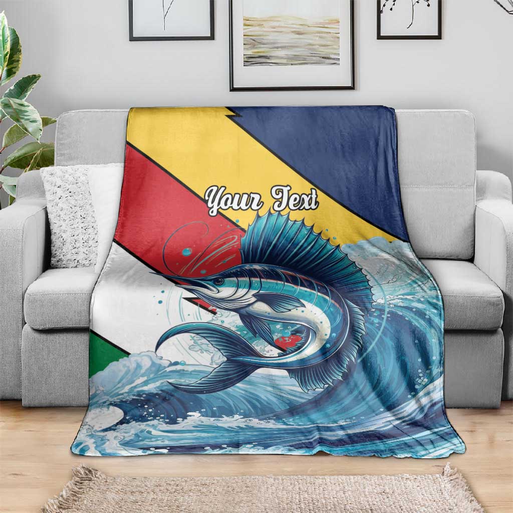 Personalised Afro Seychelles Blanket Sailfish With Coat Of Arms LT15